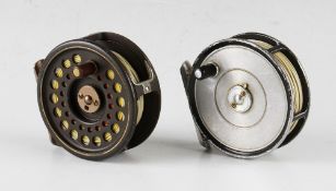 2x Hardy Bros trout fly reels - 3.25