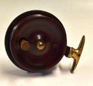 Fine wooden and brass star back side casting reel - 3.5