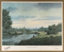 Tim Havers signed ltd ed large coloured fishing print - titled 
