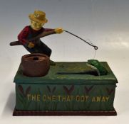 Fisherman's Automated Cast Iron Money Box-