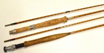 J.J.S Walker Bampton Alnwick and Cummins Bishops Auckland split cane fly rods (2) - Fine Walker