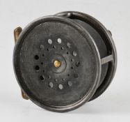 Hardy Bros Perfect Dup Mk. II alloy wide drum fly reel - 3.25