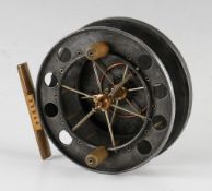 Allcocks Aerial Alloy Large Centre Pin Reel c.1920's : 4.5