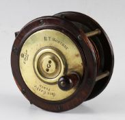 Fine E Paton Perth Scottish pattern rosewood and brass salmon fly reel - 4.5