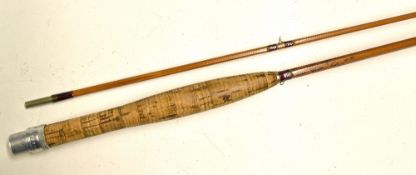 Fine and early Hardy Bros The C.C. De France brook fly rod - 6ft 10in 2pc palakona split cane,