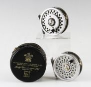 2x Hardy Marquis small alloy trout fly reels and lines - good No 5# 3