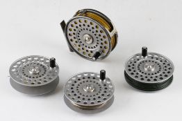 Hardy Bros The Princess alloy trout fly reel with 3 spare spools all with lines (4) -3.5