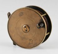 Hardy Bros large Birmingham brass salmon reel - 4.5