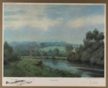 Tim Havers signed ltd ed large coloured fishing print - titled 