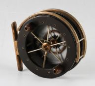 Early Allcock Aerial 6 spoke ebonite drum casting reel - 3.5