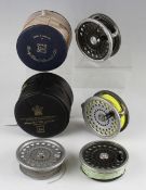 2x Hardy Marquis No 1 salmon fly reels and spare spools - 3 7/8