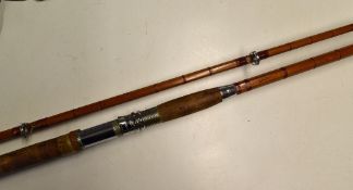Marked 'GC May' Deep Sea Fishing Rod 10ft, 2 piece rod with cork handle appears with light signs