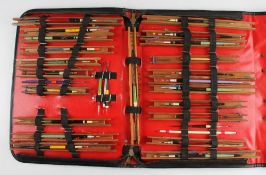 Very un-usual Salesman's Float Display -in leatherette display case, slim pole type floats on