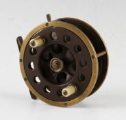 Percy Wadham Newport I.O.W brass and ebonite Cowes casting reel - 4