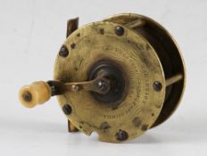 Rare and Early A & G Wilson Edinburgh Brass Folding Handle Fly Reel c.1860 - 2.75
