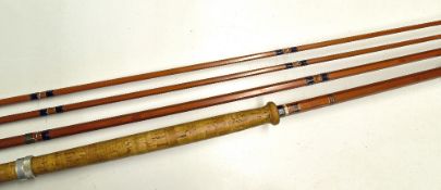 J.S Sharpe Ltd Aberdeen impregnated cane salmon fly rod - 14ft 3pc split cane with spare tip (