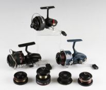 3x Mitchell Fixed Spool spinning reels and spare spools - Mitchell 300S (VG); Mitchell Garcia 324