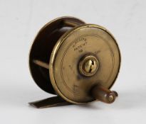 Rare H Reads Patent No.10 small brass plate wind reel - 2.25