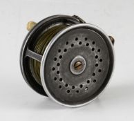 C Farlow & Co Ltd Perfect style wide drum alloy salmon fly reel - 3.5