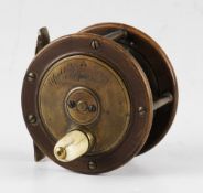 Alfred & Sons London ebonite and brass combination trout fly reel c.1890 - 2.75