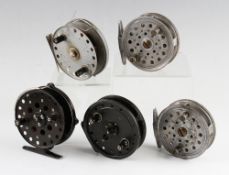 Collection of various centre pin reels (5) - good J.W Young and Sons Rapidex 4