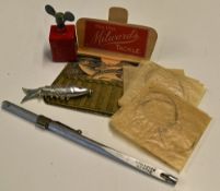 Interesting collection of various vintage fishing collectibles (4) - Early Milwards advertising Card