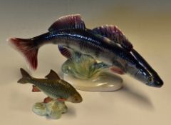 Ceramic Fish (2) - Jema (Holland) Large Zander stamped to the base with the makers details and model