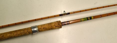 Allcocks New Superb split cane carp rod - 10ft 2pc with red agate tip guide, clean 31.5