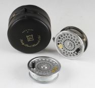 Hardy Bros Marquis Salmon No.1 Fly reel, spare spools and lines - with smooth alloy foot, reversible