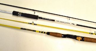 2x brook spinning rods - early Abu Sweden 6ft 2pc fibre glass with Record `thumb and trigger