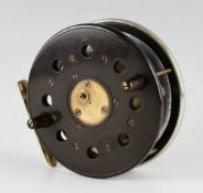 Fine Slater Style Large Ebonite, Alloy and brass star back combination reel - 5