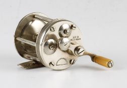 Fine The Horton MFG & Co German nickel silver bait casting multiplying reel - Model No3 Blue Glass