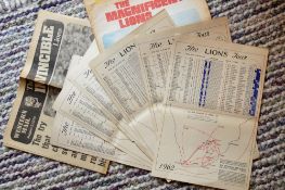 1962/1974 British Lions in S Africa Rugby Selection (6): Six A3 card maps/itineraries/player details