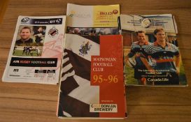 Scottish Club Rugby Programme Selection: Over 50 different issues from over 30 Scottish Clubs, all