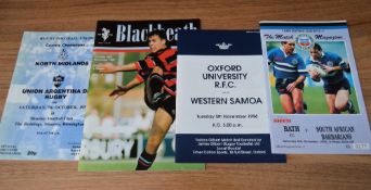 Southern Hemisphere UK Tourists Rugby Programmes: North Midlands v Argentina 1978 (Moseley); Bath