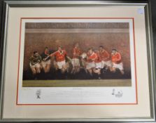 1997 British Lions Rugby Ltd Edition Signed Print 'Grand Slam Glory': Striking print, 64/850,