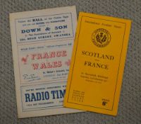 1950/2 France Rugby Programmes (2): Issues from the French visits to Scotland 1950 and Wales 1952.