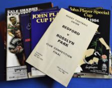 Collection of RFU Cup Final Rugby Programmes (17): v Bedford v Rosslyn Park 1975, Leicester v