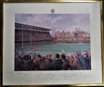 1981 Wales and Cardiff Arms Park Ltd Edition Rugby Centenary signed print: Wales v England at