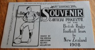 Reprint, 1908 Souvenir & Programme, British team in New Zealand: The marvellous 1980s(?) reprint