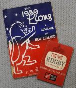 1959 British Lions in NZ Booklets (2): NZ Pall Mall tour preview; & F Boshier's large attractive '