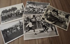 Rugby Press photographs, Wales at the 1987 World Cup etc: 4x good crisp unusual b/w 8.5