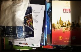 European football memorabilia consisting of an ex-press man's collection of colour team sheets,