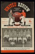 1952/1953 Manchester Utd v Cardiff City No. 19 dated 4 April 1953 match programme. Duncan Edwards