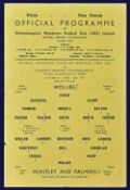 Scarce 1952/1953 Wolverhampton Wanderers Youth v Huntley & Palmers Youth team FA Youth Cup semi-