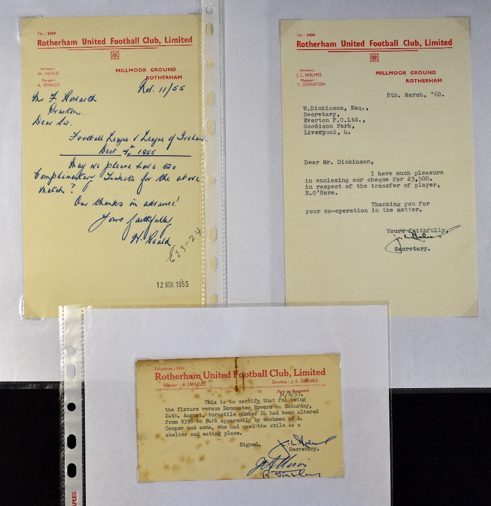 Collection of Rotherham Utd letters plus other correspondence by other clubs written in reply, - Image 2 of 2