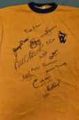 Wolverhampton Wanderers early 1970's shirt hand signed in marker pen by Mike Bailey, Norman