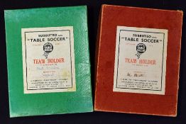 Subbuteo 1960s rare team holders / carrying boxes one red & one green with inserts (2)
