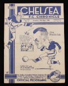 1936/1937 Chelsea v West Bromwich Album match programme 19 September 1936. Fair-Good.