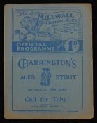 1937/1938 Millwall v Cardiff City match programme 16 April 1938. Fair-Good.